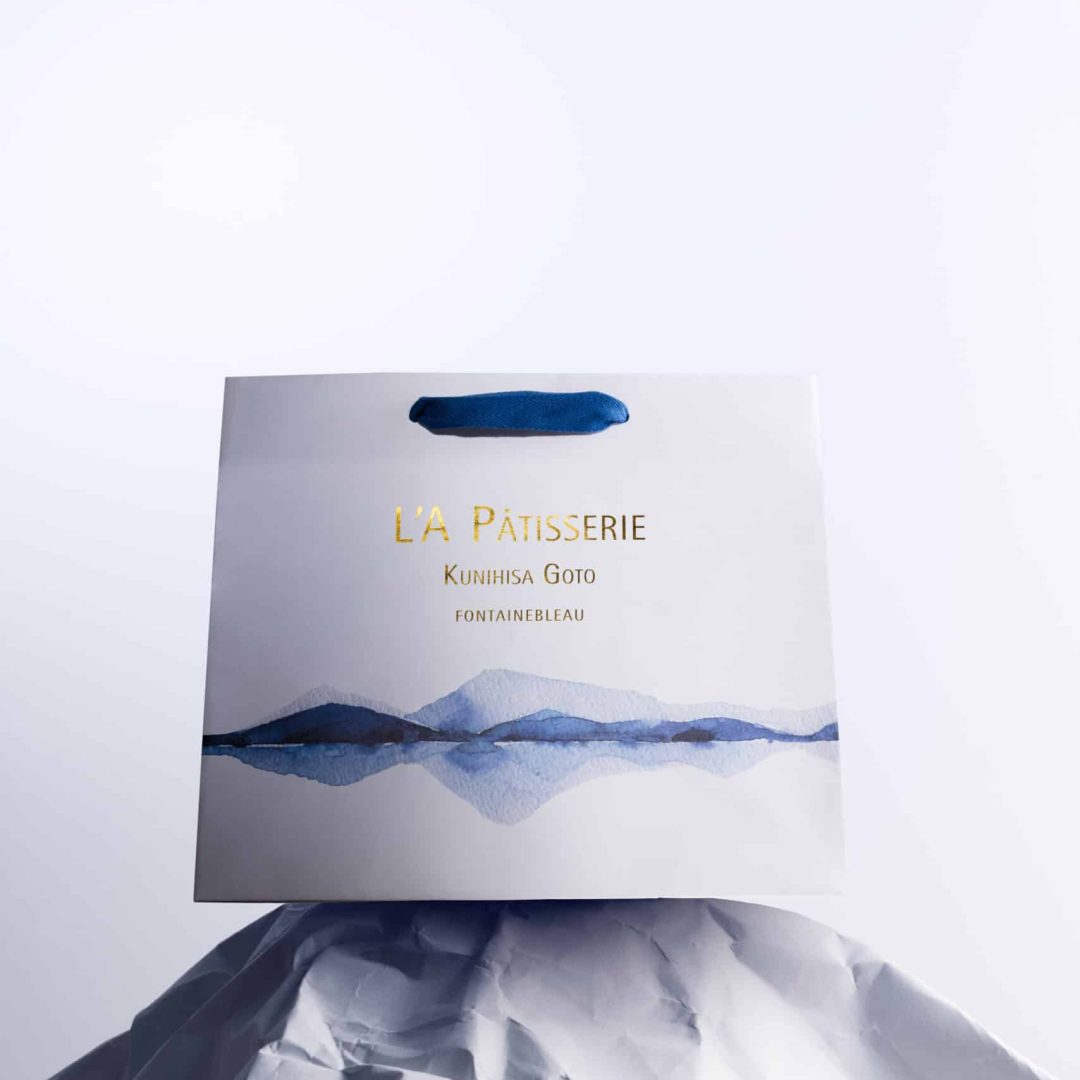 sac luxe packaging pâtisserie sur-mesure L'A Pâtisserie Kunihisa Goto | vue principale